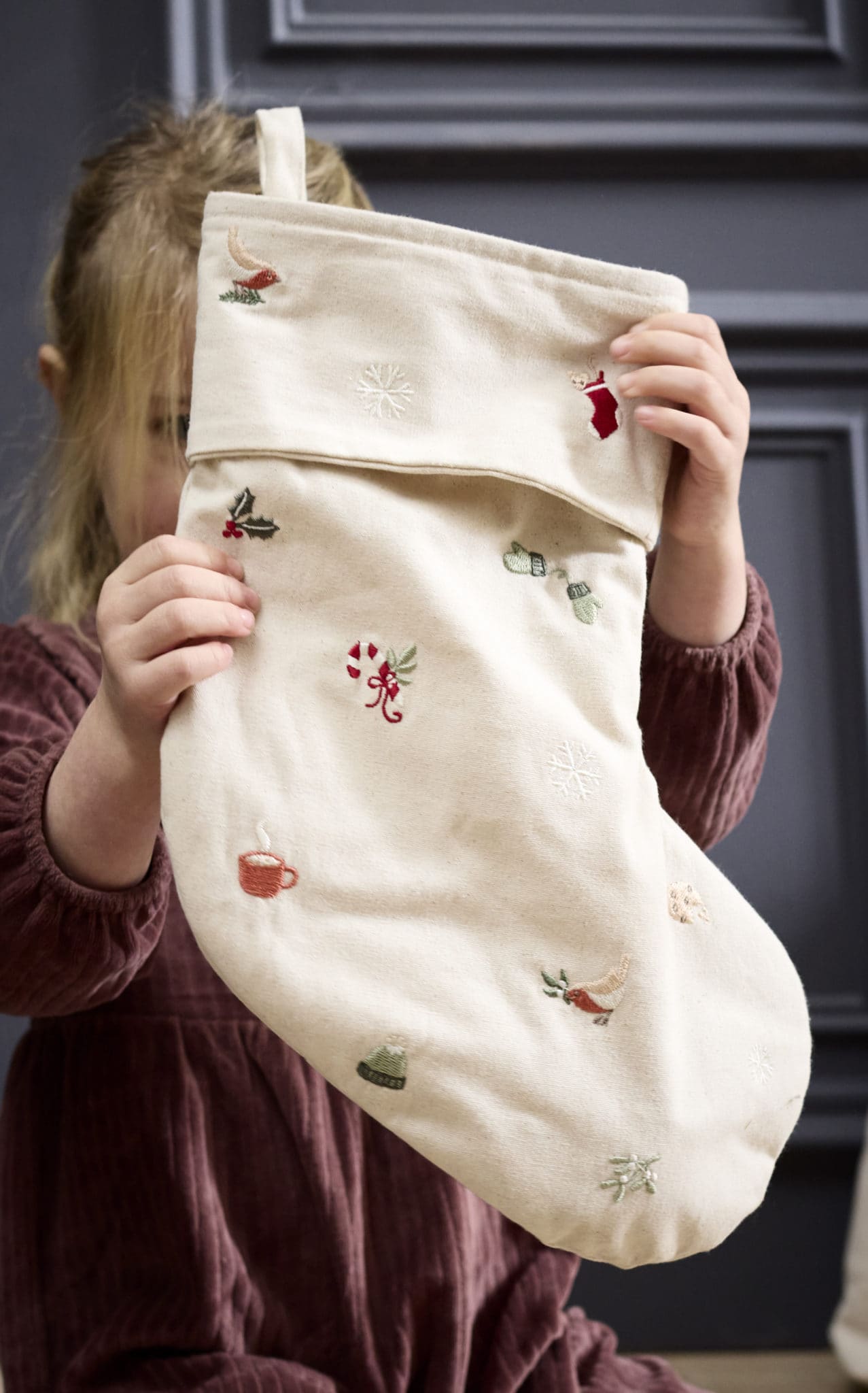 Filibabba - Socke mit Stickerei - Wonderful Winter