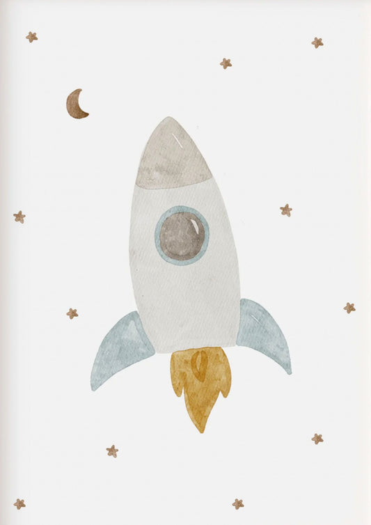 Hej Hanni Wandbild "Rakete" A4