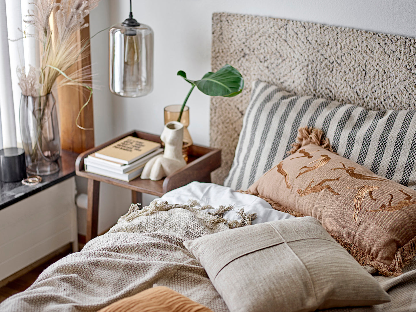 Bloomingville - Eden Bedspread, Nature, Recycled Cotton