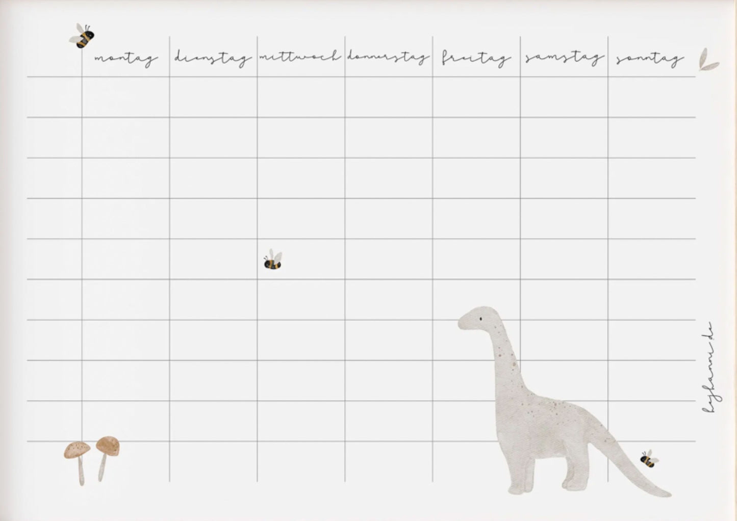 Hej Hanni Stundenplan "Dino" A4