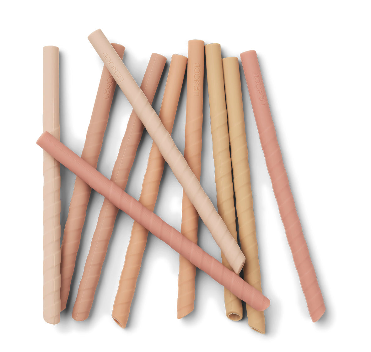 Liewood Strohhalme "Timoti Mustard Dark Rose Multi Mix" 10er Pack