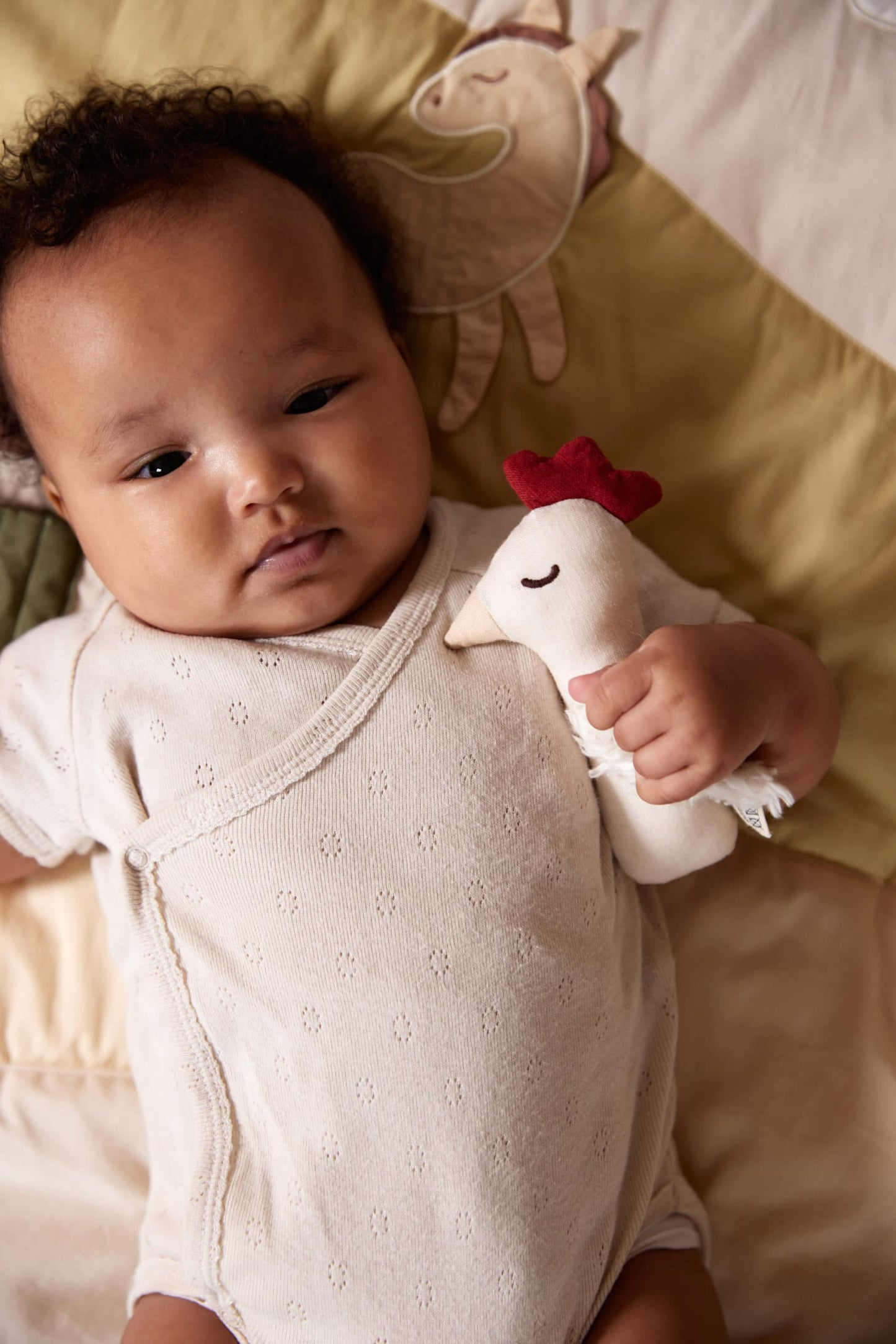 Filibabba Rassel aus Leinen - Huhn