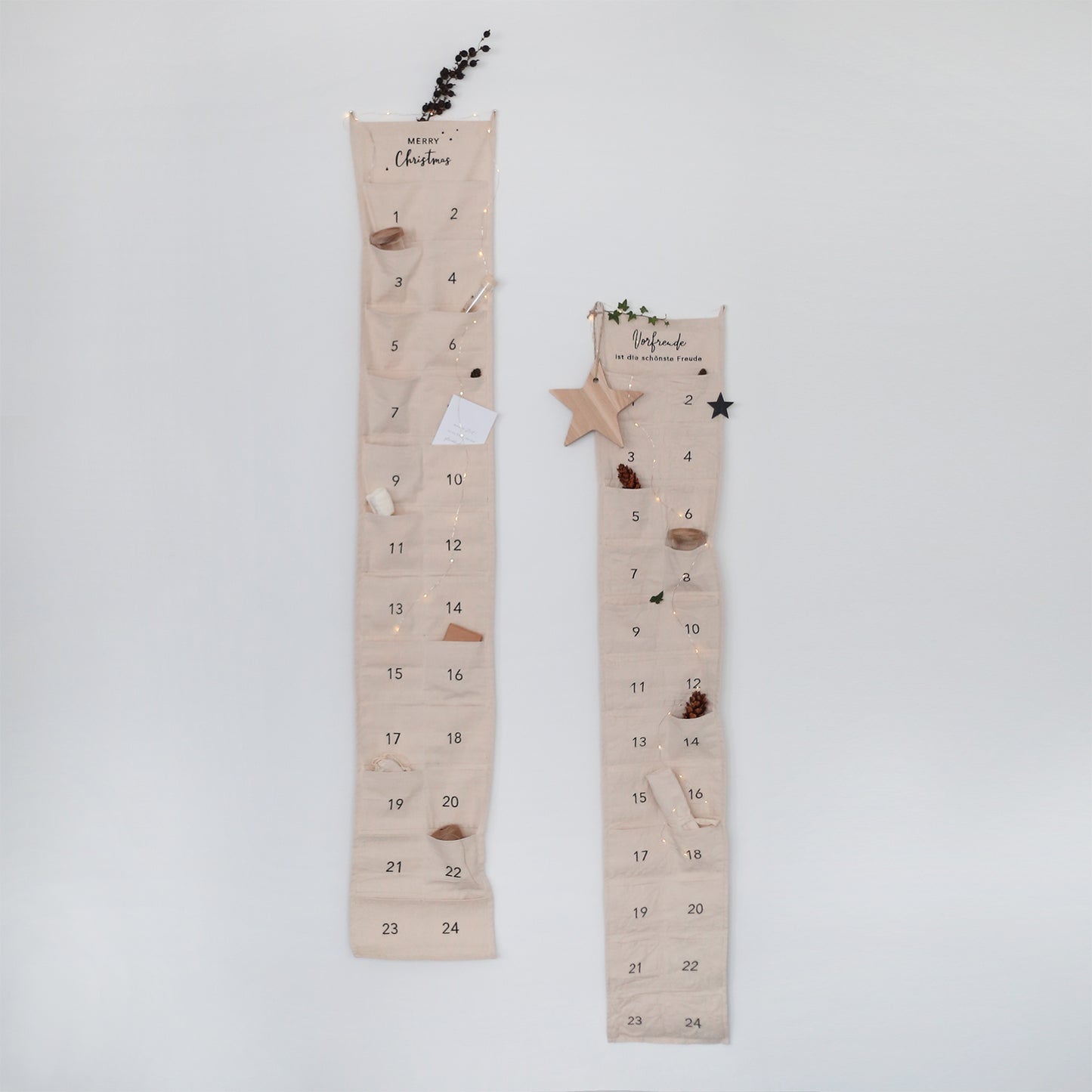 Eulenschnitt Adventskalender "Merry Christmas" 30cm