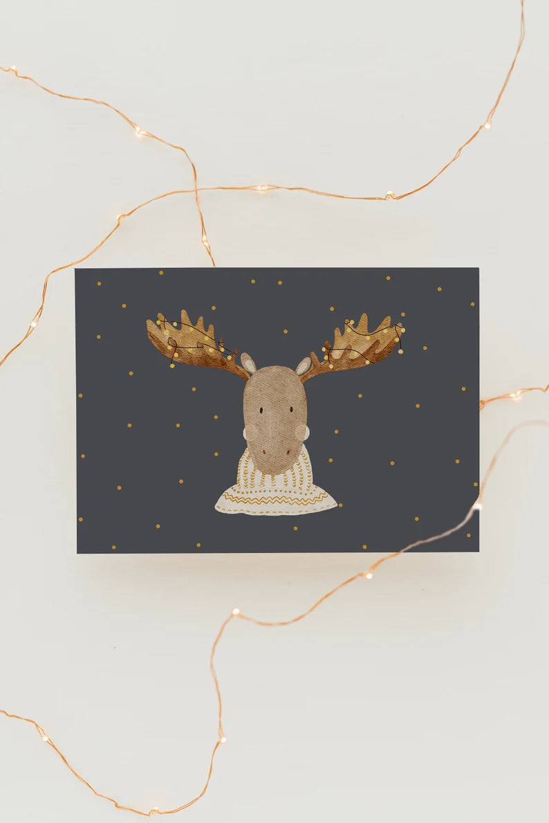 Hej Hanni Weihnachtskarte Elch A6
