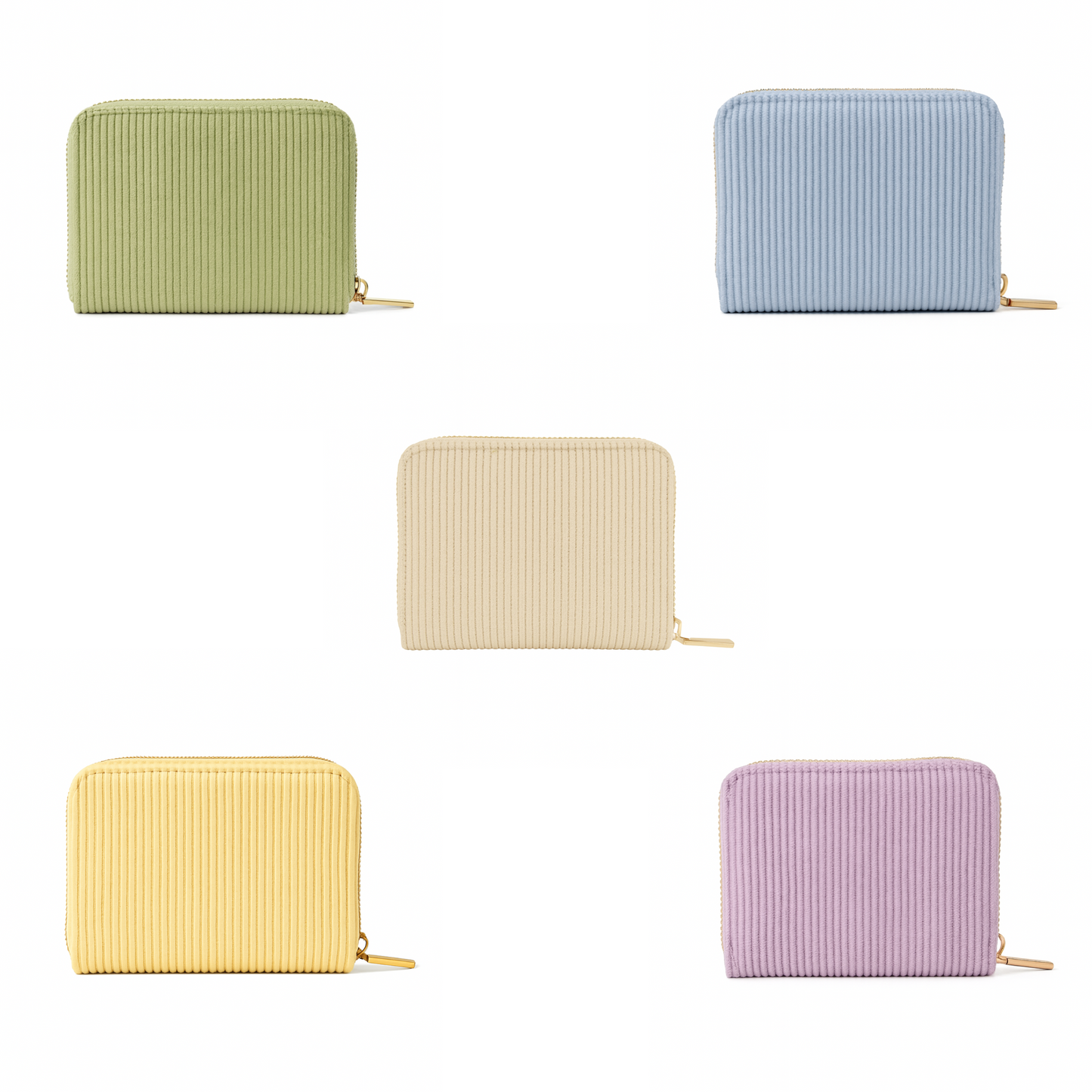 MillyMilk® Kord Geldbeutel Fondo – Formstabile Damenbörse aus Cord in Pastellfarben