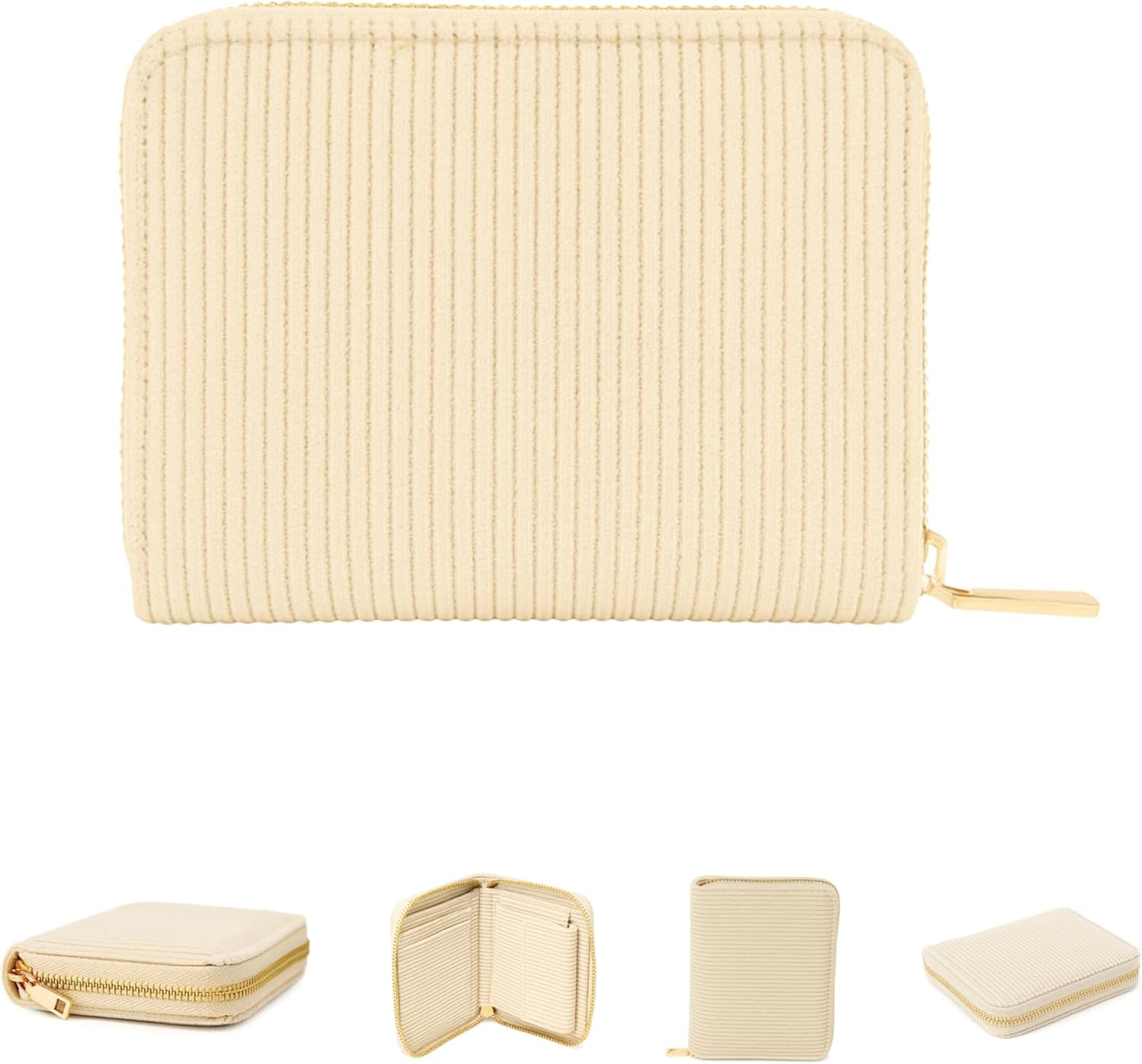 MillyMilk® Kord Geldbeutel Fondo – Formstabile Damenbörse aus Cord in Pastellfarben