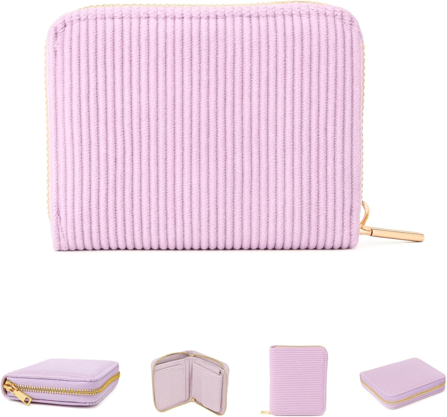 MillyMilk® Kord Geldbeutel Fondo – Formstabile Damenbörse aus Cord in Pastellfarben