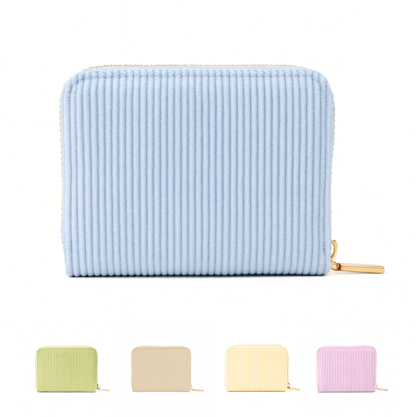 MillyMilk® Kord Geldbeutel Fondo – Formstabile Damenbörse aus Cord in Pastellfarben