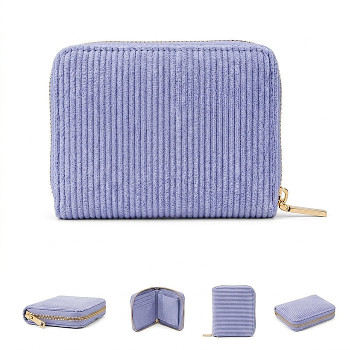 MILLYMILK® FONDO SMALL – Kleiner Cord Geldbeutel mit Reißverschluss LAVENDEL