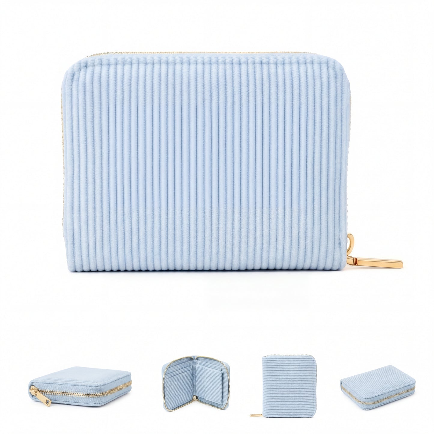 MillyMilk® Kord Geldbeutel Fondo – Formstabile Damenbörse aus Cord in Pastellfarben