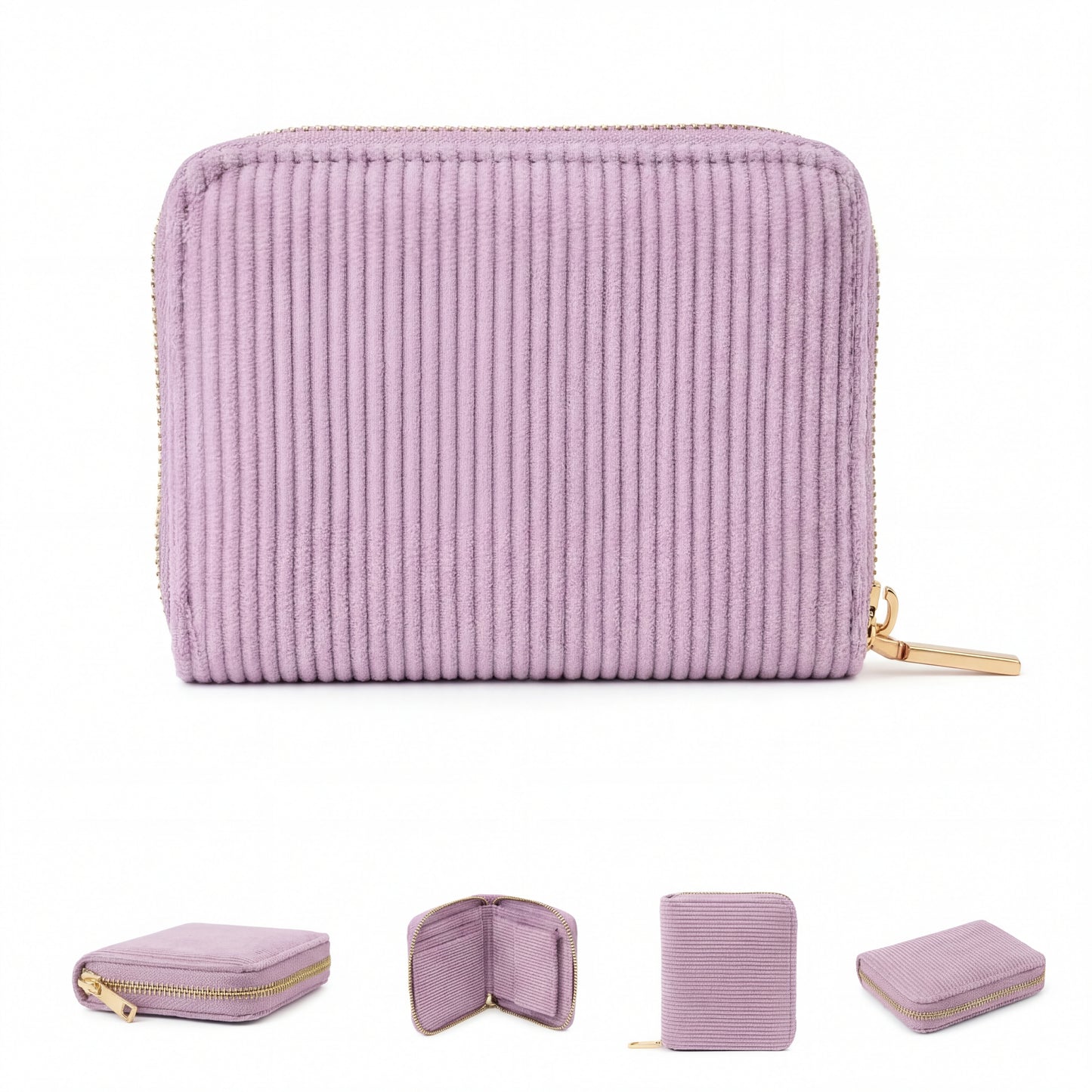 MillyMilk® Kord Geldbeutel Fondo – Formstabile Damenbörse aus Cord in Pastellfarben