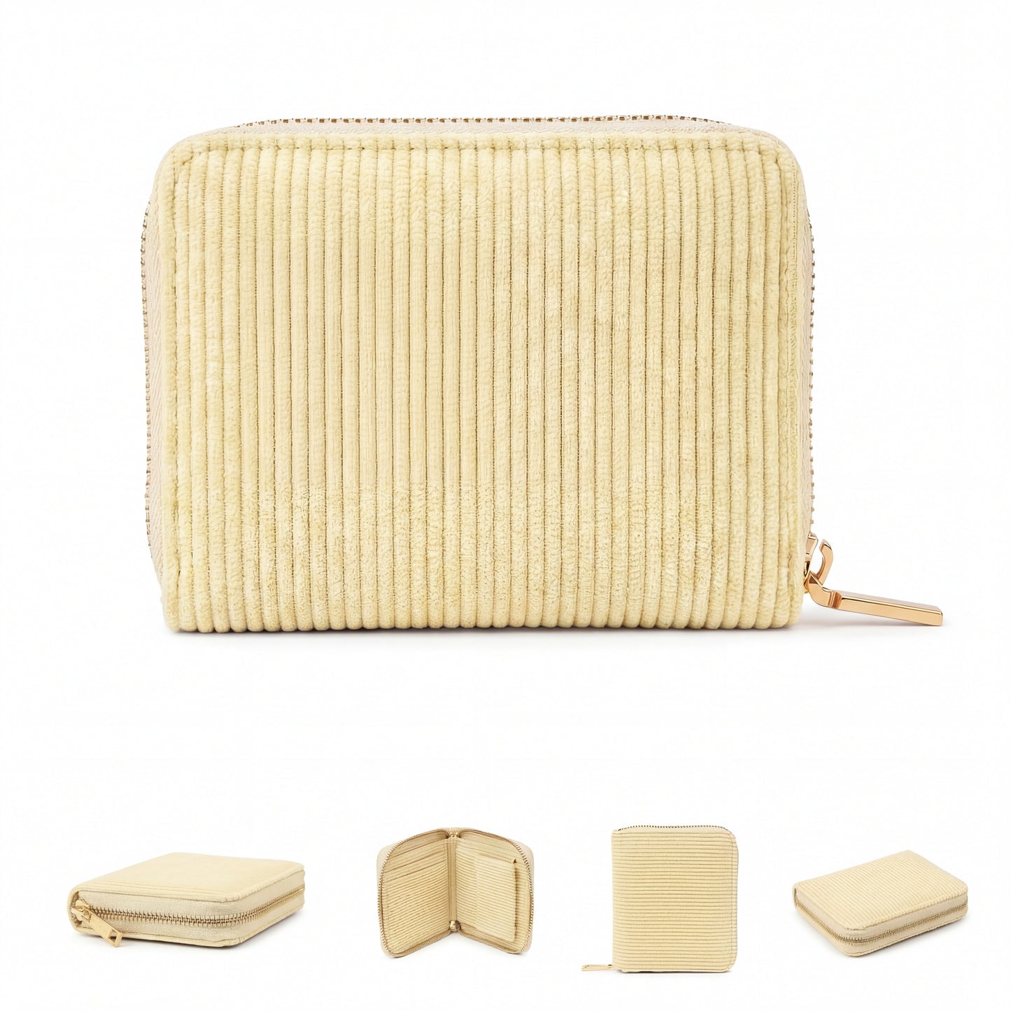 MillyMilk® Kord Geldbeutel Fondo – Formstabile Damenbörse aus Cord in Pastellfarben