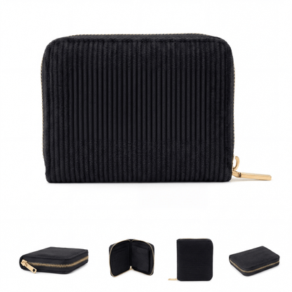 MillyMilk® Kord Geldbeutel Fondo – Formstabile Damenbörse aus Cord in Pastellfarben