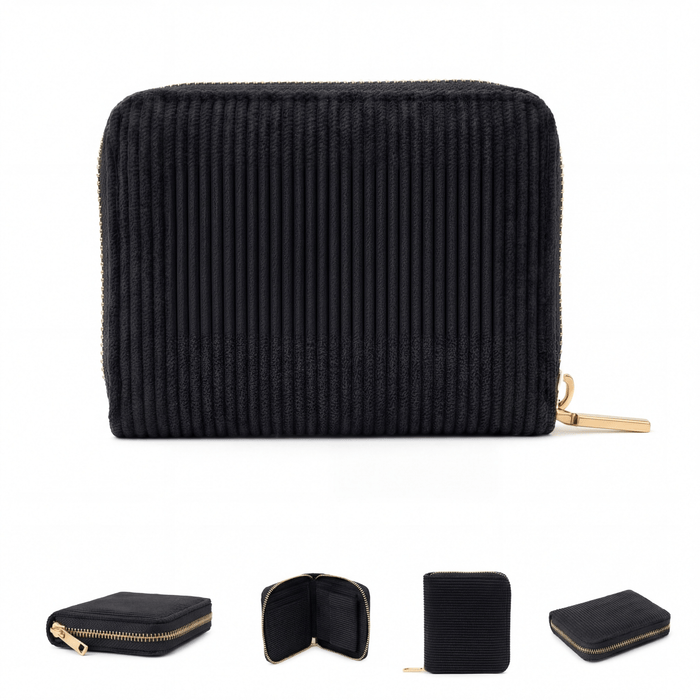 MILLYMILK® FONDO SMALL – Kleiner Cord Geldbeutel mit Reißverschluss