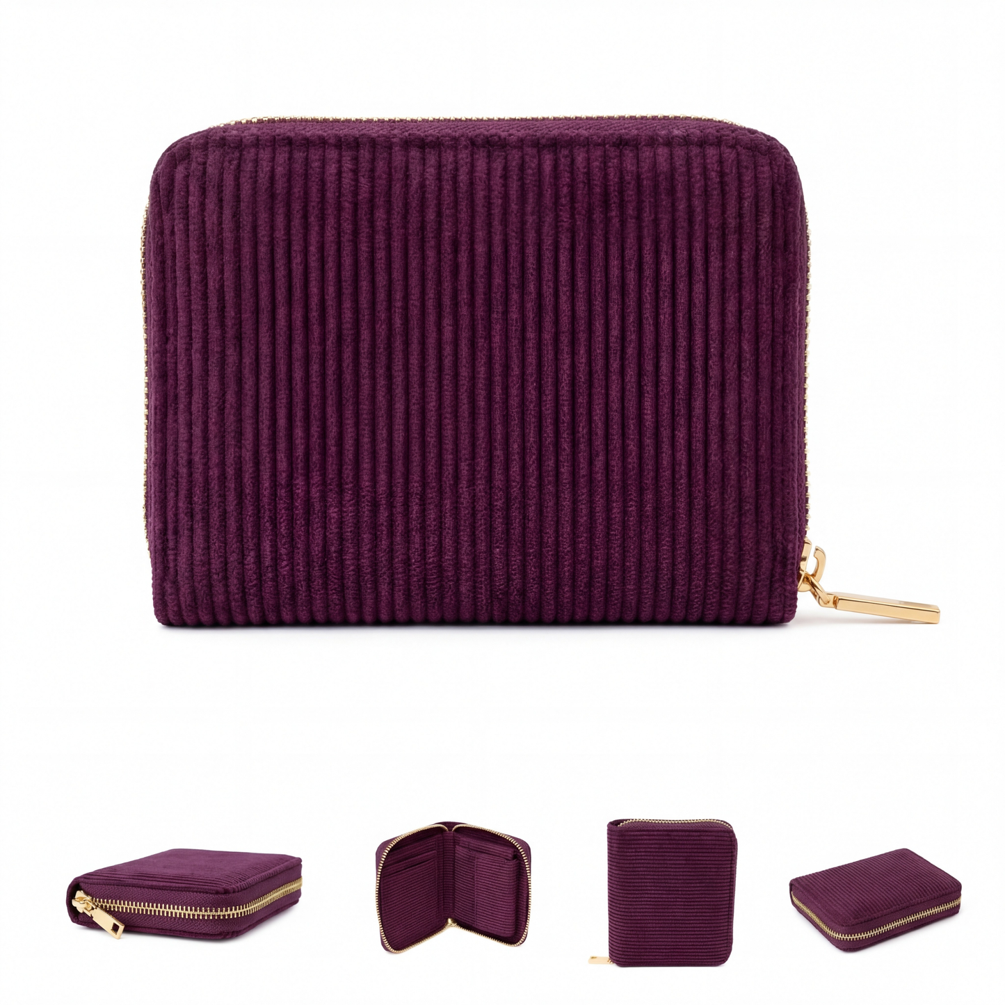 MillyMilk® Kord Geldbeutel Fondo – Formstabile Damenbörse aus Cord in Pastellfarben