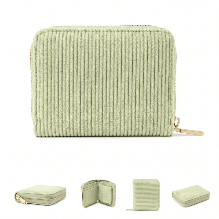 MILLYMILK® FONDO SMALL – Kleiner Cord Geldbeutel mit Reißverschluss