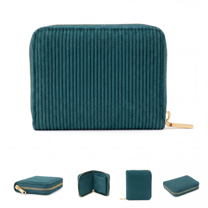 MillyMilk® Kord Geldbeutel Fondo – Formstabile Damenbörse aus Cord in Pastellfarben