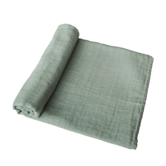Mushie Musselintuch "Swaddle Muslin Sage"