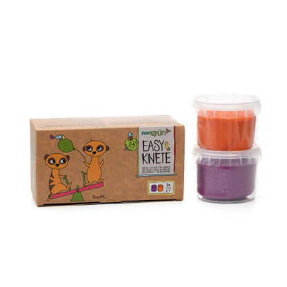neoGRÜN - Easy-Knete 2er Set "Suri" orange/violett