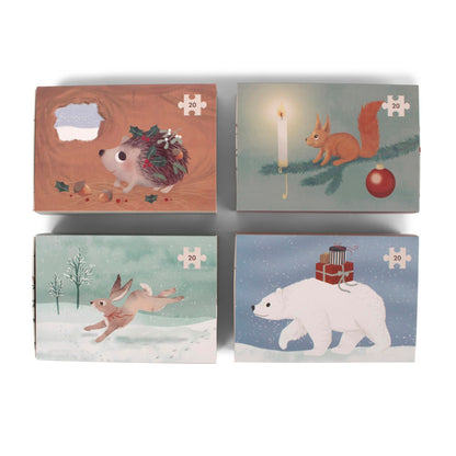Filibabba - Set mit 4 Puzzles - Wonderful Winter