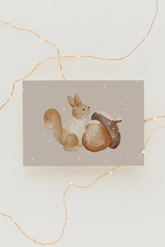 Hej Hanni Weihnachtskarte Eichhörnchen A6