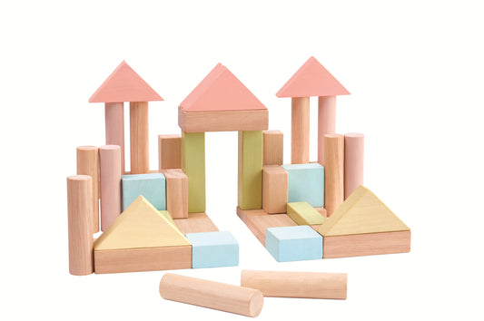 PlanToys Bauklötze in Pastellfarben