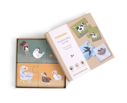 Filibabba Eltern-Kind-Puzzle - Bauernhoftiere