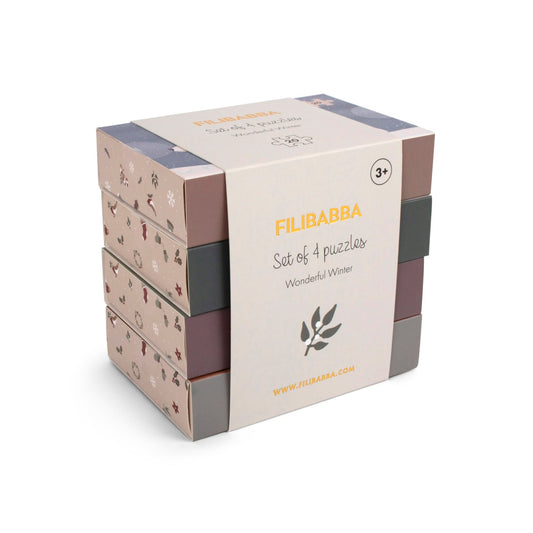 Filibabba - Set mit 4 Puzzles - Wonderful Winter