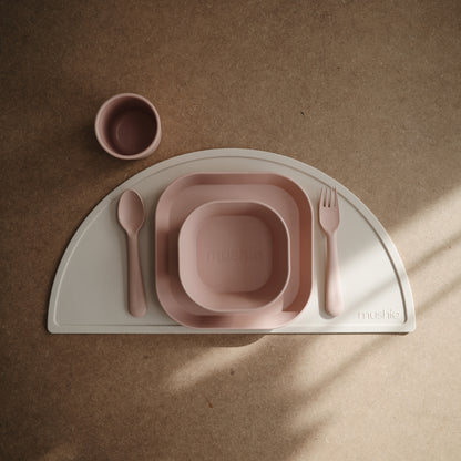 Mushie Kinderteller "Square Dinner Plate Blush" 2er Set