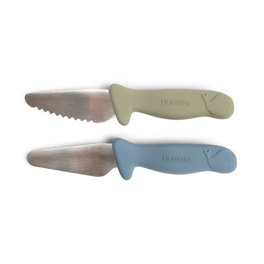 Filibabba - Kochmesser für Kinder - 2er Pack - Powder Blue + Green