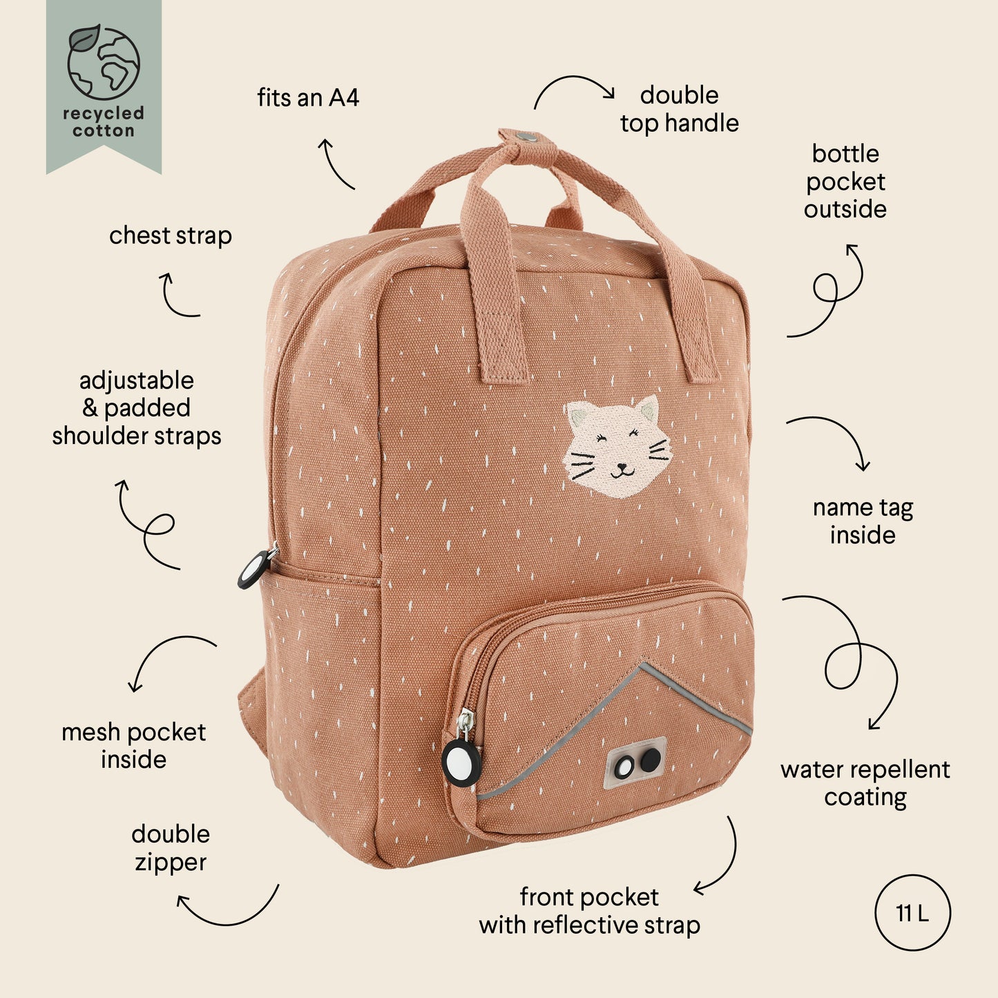 Trixie Rucksack groß - Mrs. Cat