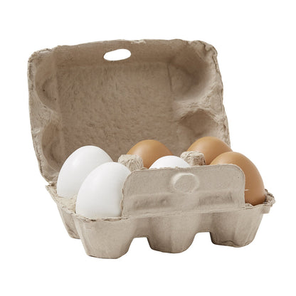 Kids Concept - Eierkarton mit 6 Holzeiern natur ab 3 Jahren
