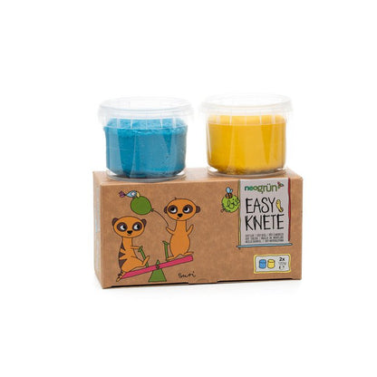 neoGRÜN - Easy-Knete 2er Set "Suri" blau/gelb