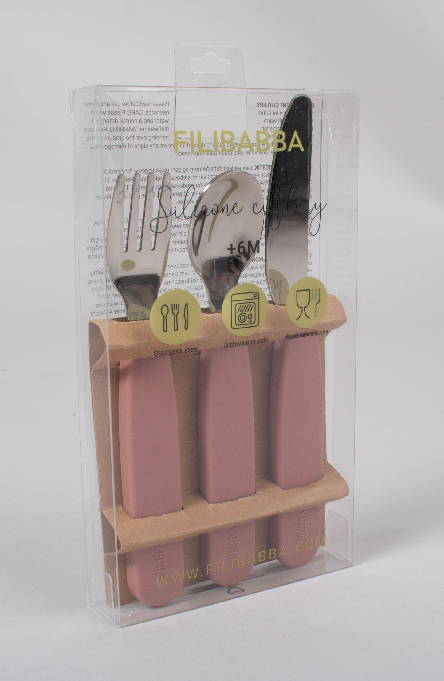 Filibabba Silikonbesteckset - Rose