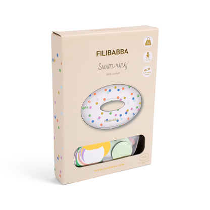 Filibabba - Schwimmring Alfie - Regenbogen Konfetti