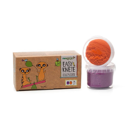 neoGRÜN - Easy-Knete 2er Set "Suri" orange/violett