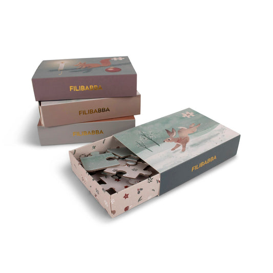 Filibabba - Set mit 4 Puzzles - Wonderful Winter