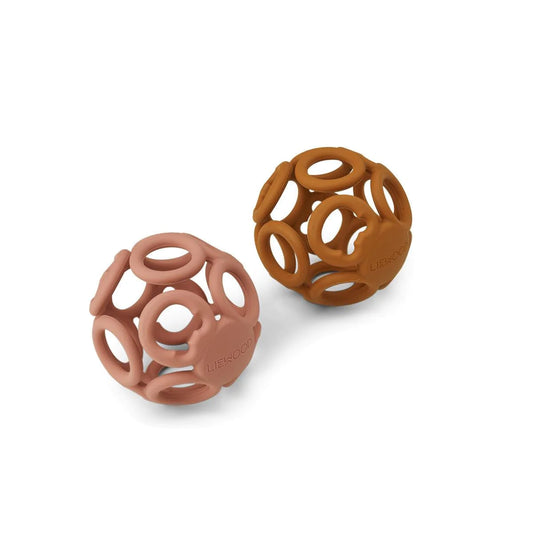 Liewood Jasmin Beissring Ball 2er Pack Dark Rose/Mustard Mix