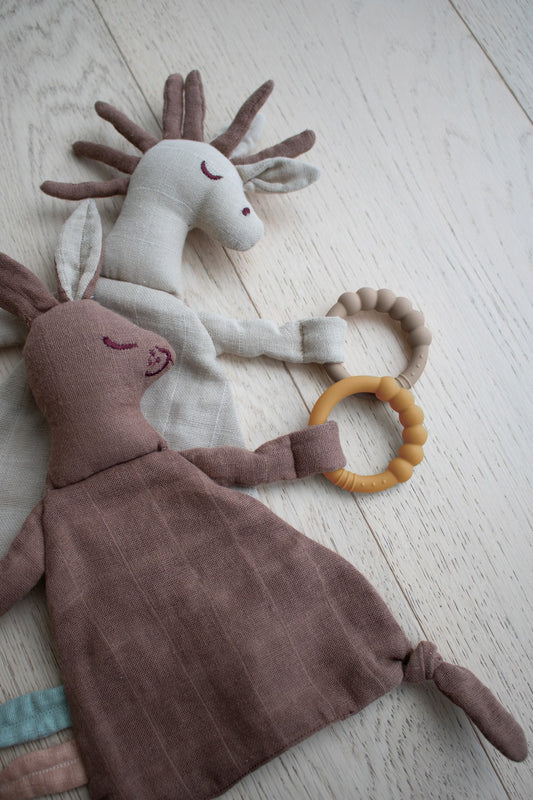 Filibabba Schnuffeltuch mit Beißring - Kaninchen Bella