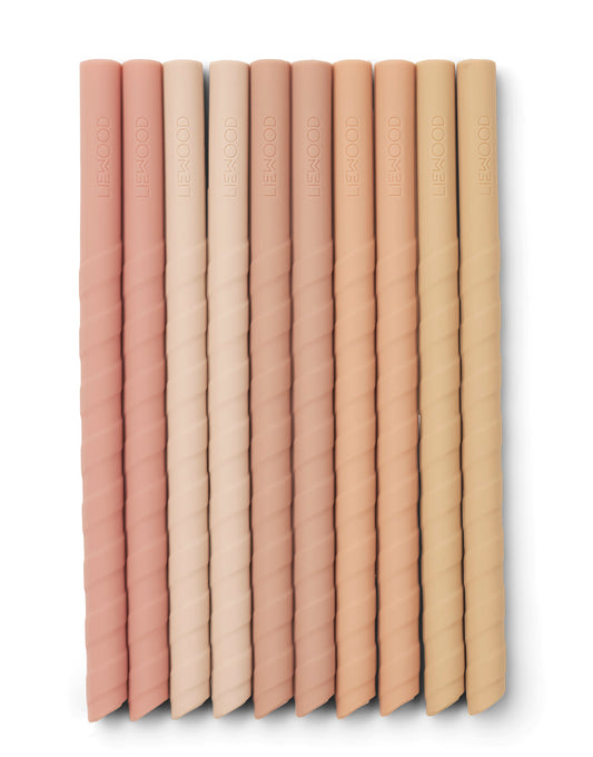 Liewood Strohhalme "Timoti Mustard Dark Rose Multi Mix" 10er Pack