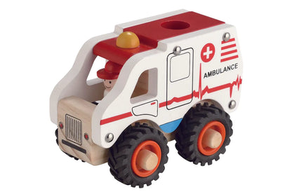 Magni - Holzkrankenwagen mit Gummirädern