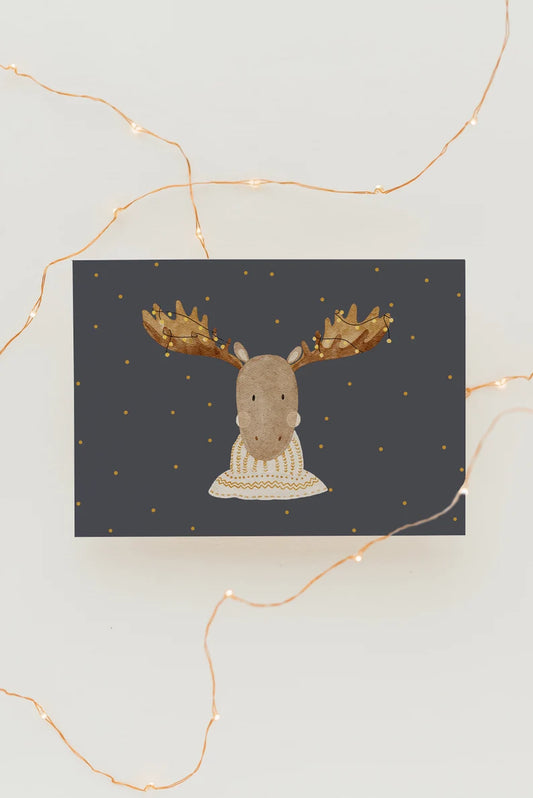 Hej Hanni Weihnachtskarte Elch A6