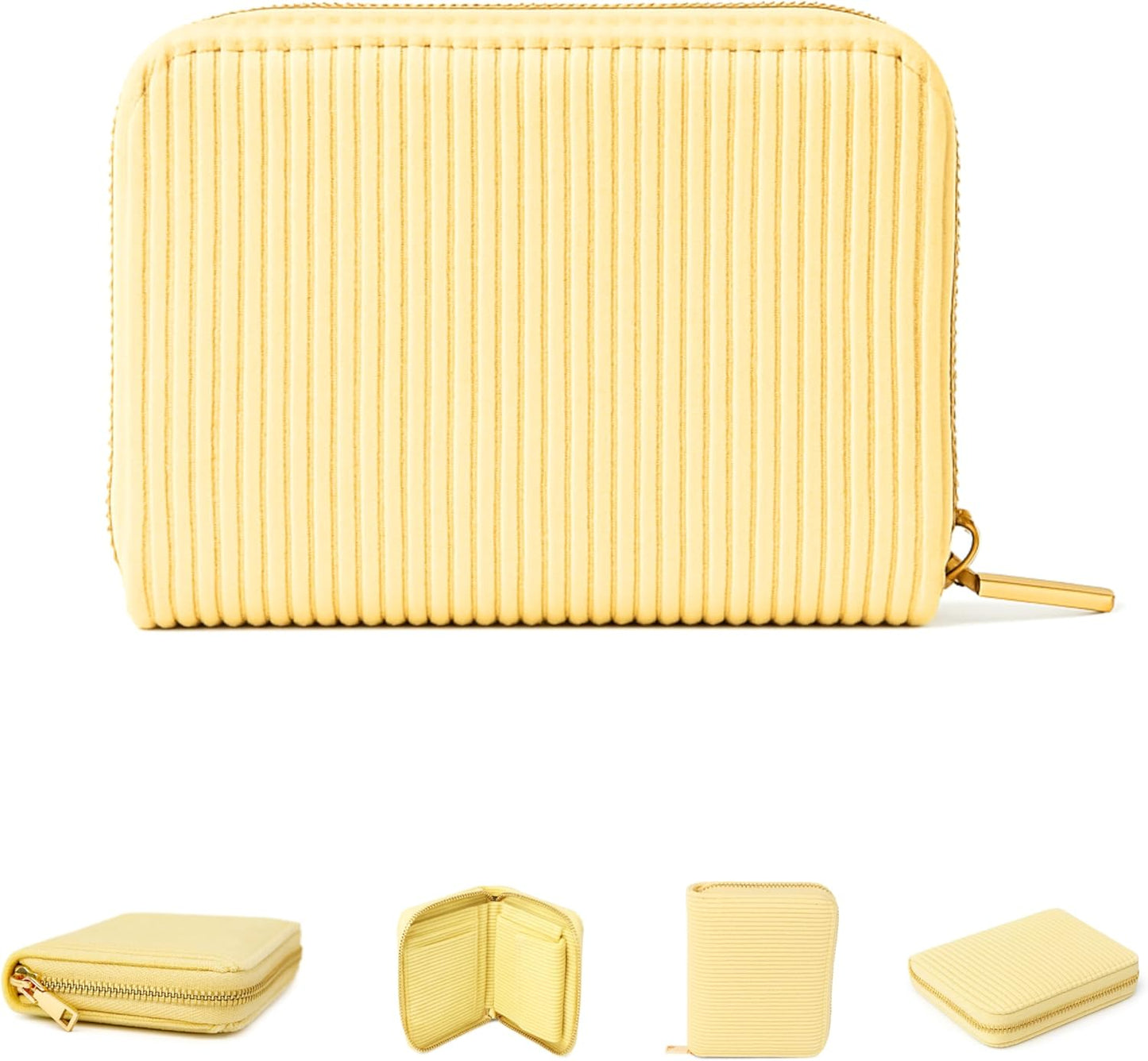 MillyMilk® Kord Geldbeutel Fondo – Formstabile Damenbörse aus Cord in Pastellfarben
