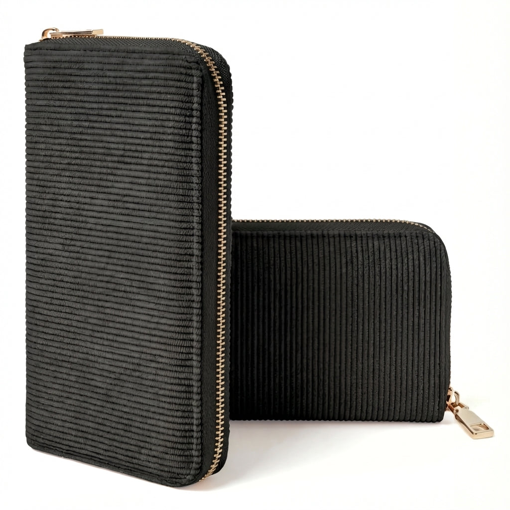 MillyMilk® FONDO LARGE – Großer Cord Geldbeutel mit Reißverschluss