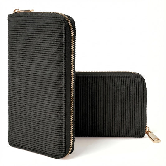 MillyMilk® FONDO LARGE – Großer Cord Geldbeutel mit Reißverschluss