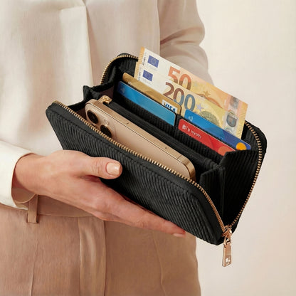 MillyMilk® FONDO LARGE – Großer Cord Geldbeutel mit Reißverschluss