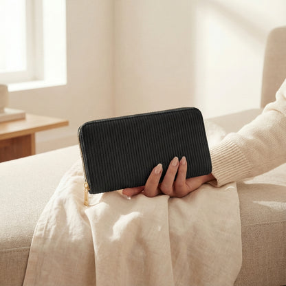 MillyMilk® FONDO LARGE – Großer Cord Geldbeutel mit Reißverschluss