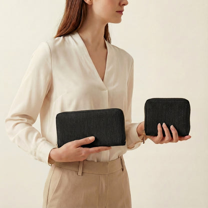 MillyMilk® FONDO LARGE – Großer Cord Geldbeutel mit Reißverschluss